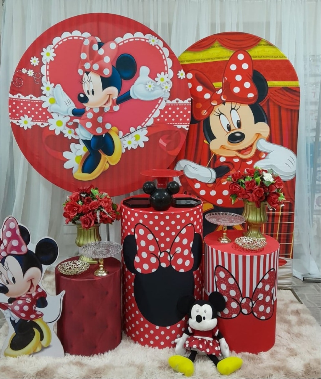 Kit Minnie Vermelha Margarida + Lateral Personalizada - Nicolle milde