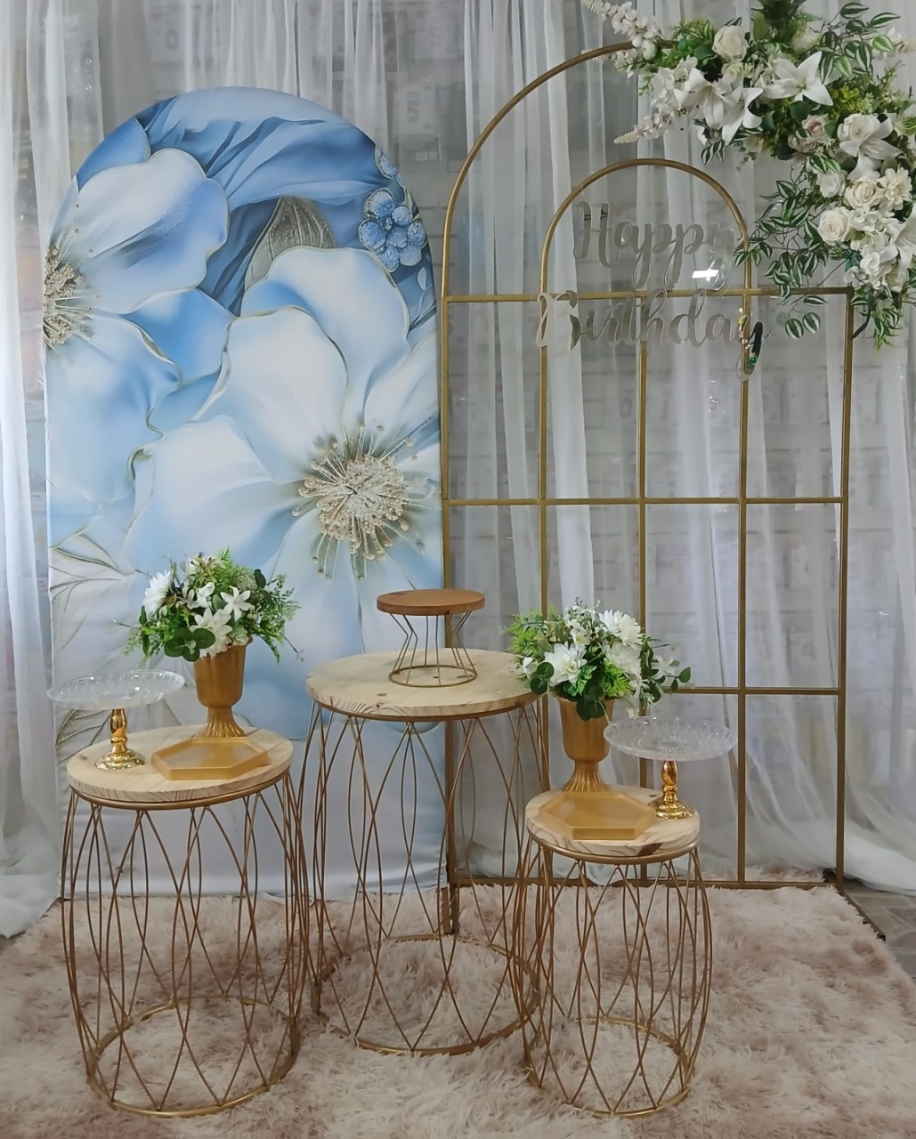 Kit Flores 3D Azul 2 - Nicolle milde