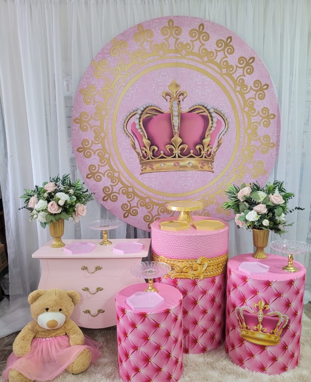 Kit Coroa Realeza Rosa + Mini  - Nicolle milde