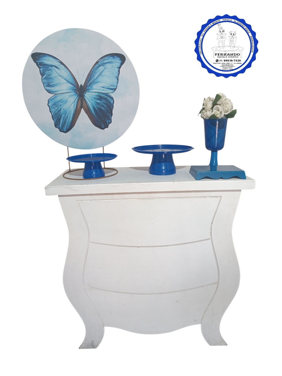 Mini Table Borboleta Azul - FERNANDO FESTAS E EVENTOS
