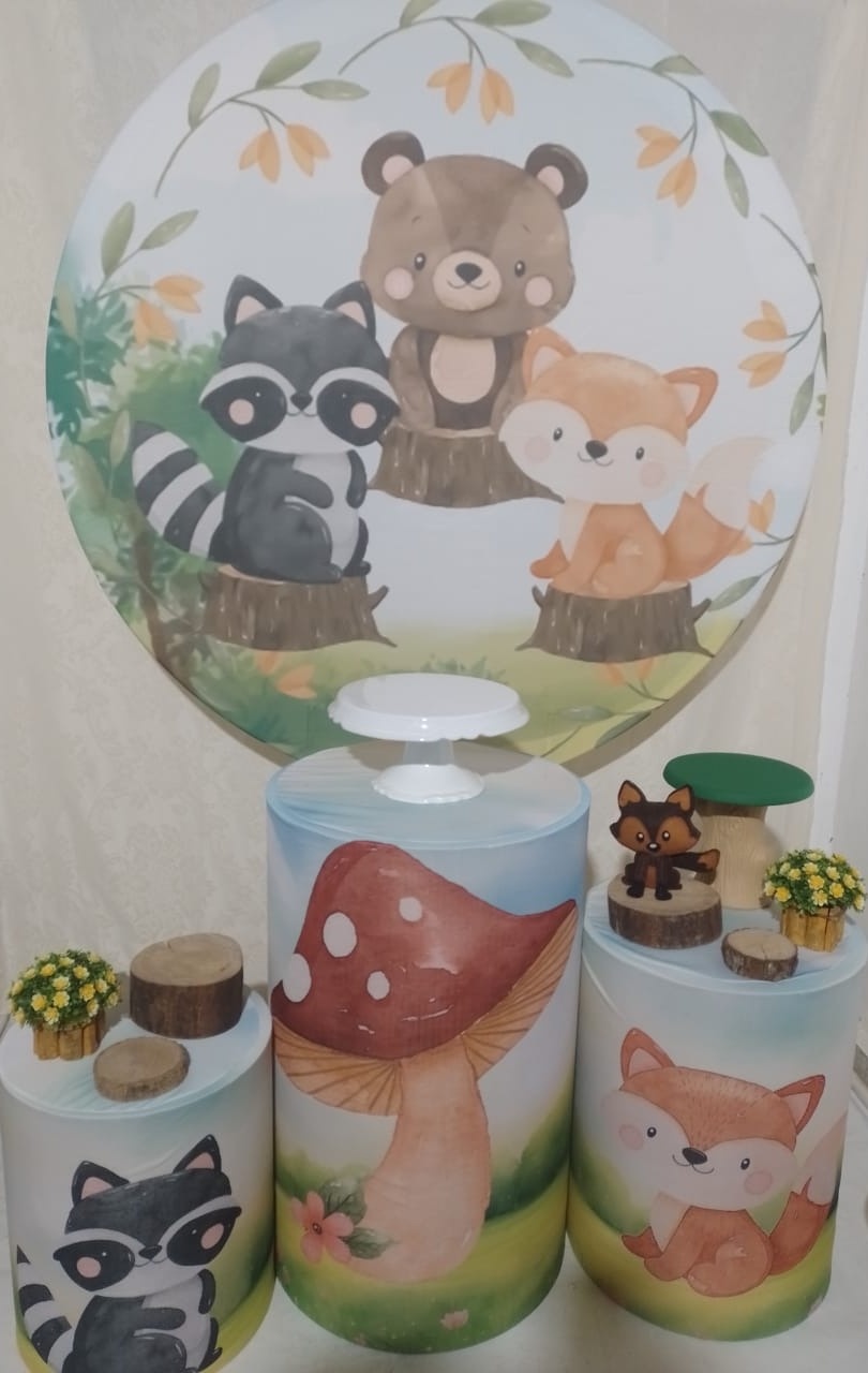 Kit Bichos da Floresta Luana Um Ano  - FERNANDO FESTAS E EVENTOS