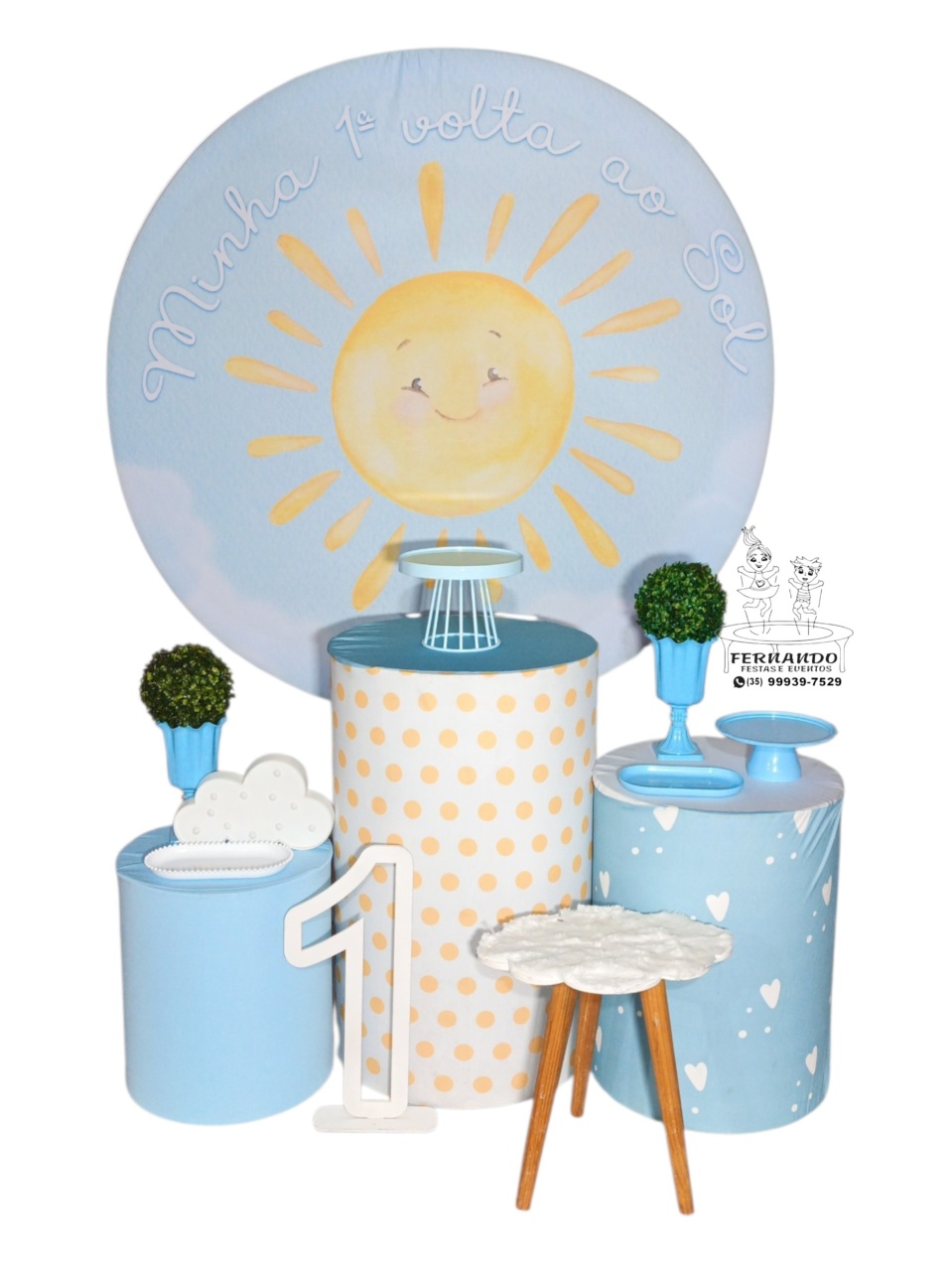 Kit Minha Primeira Volta Ao Sol Azul 03 - FERNANDO FESTAS E EVENTOS