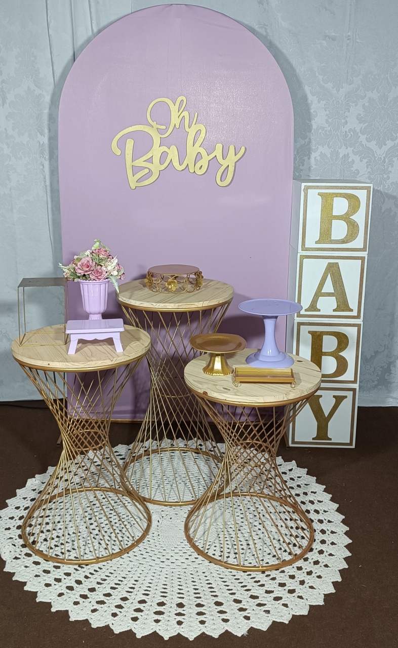 Decoraçã Oh Baby Lilás E Dourado  - FERNANDO FESTAS E EVENTOS