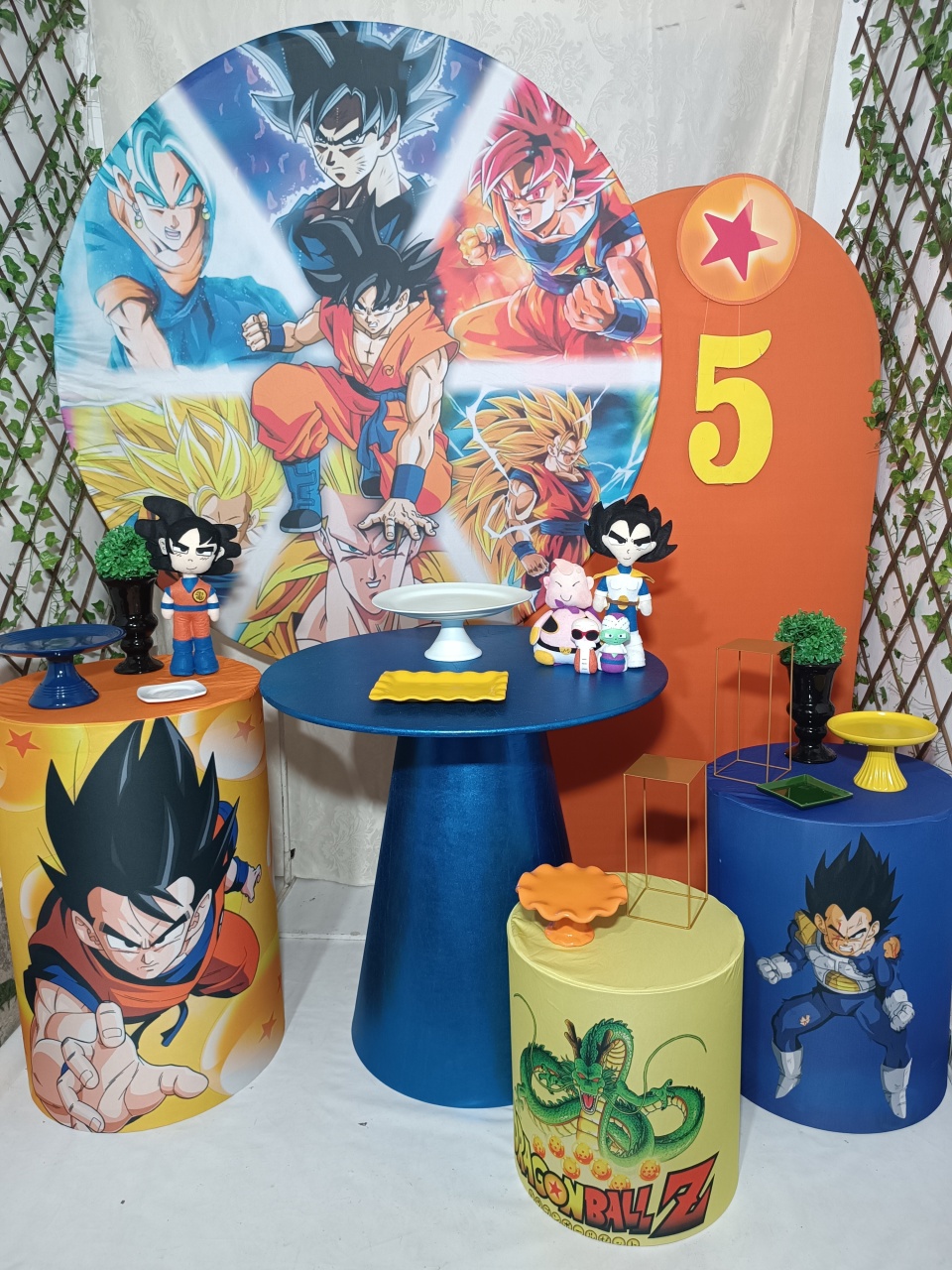 Kit Dragon Ball Com Cone E Painel Lateral Laranja 04 - FERNANDO FESTAS E EVENTOS