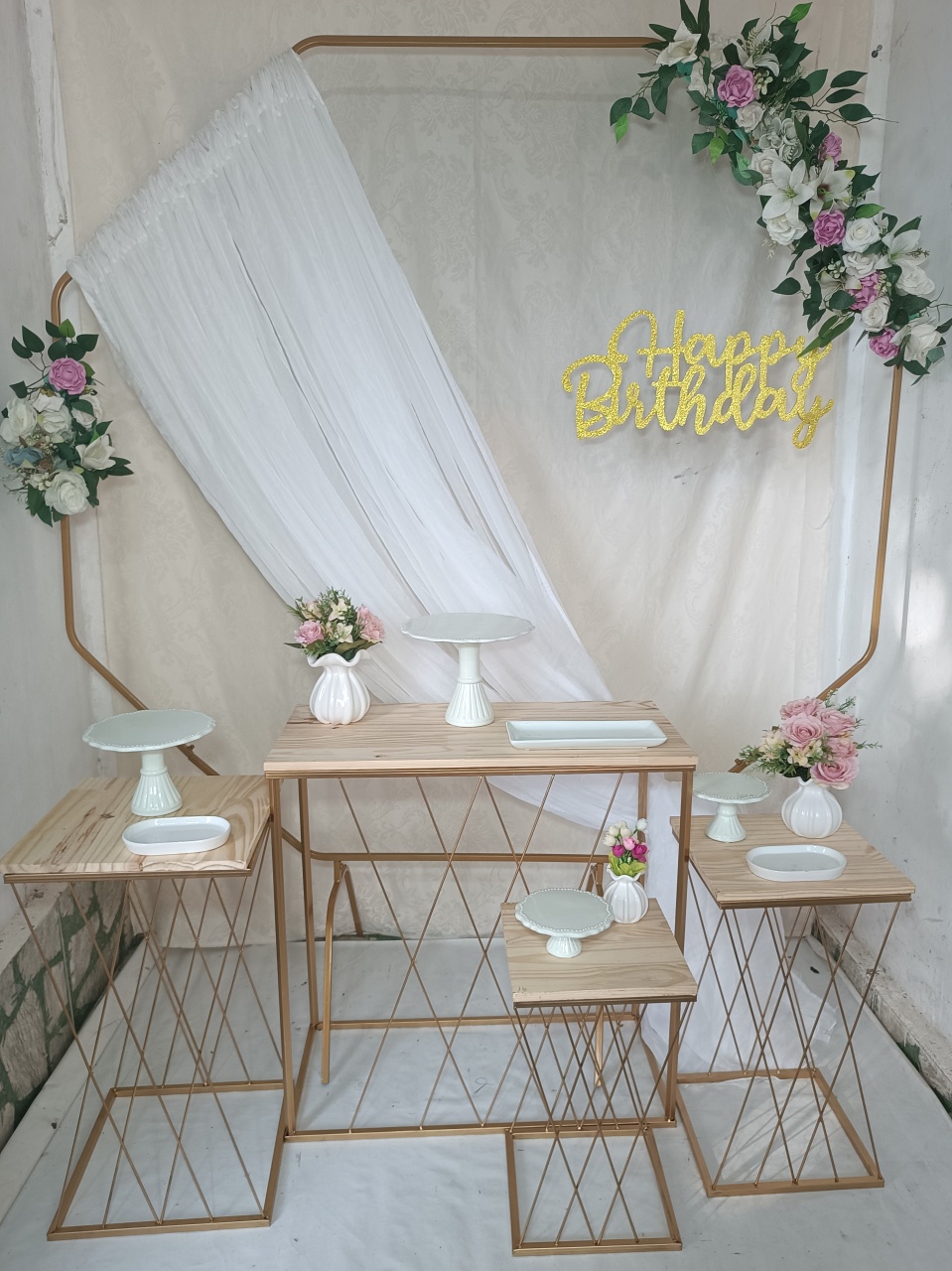 Kit Happy Birthday de Luxo Sextavado 02 - FERNANDO FESTAS E EVENTOS