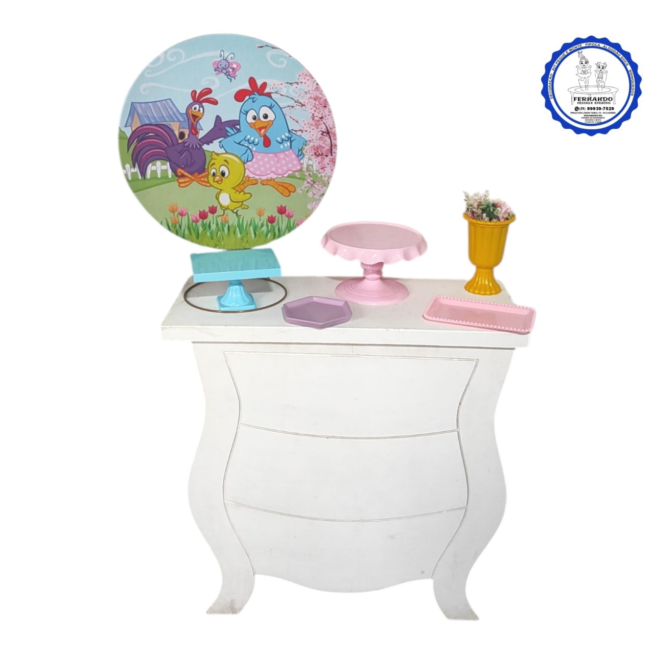 Mini Table Galinha Pintadinha 50 X 50 - FERNANDO FESTAS E EVENTOS