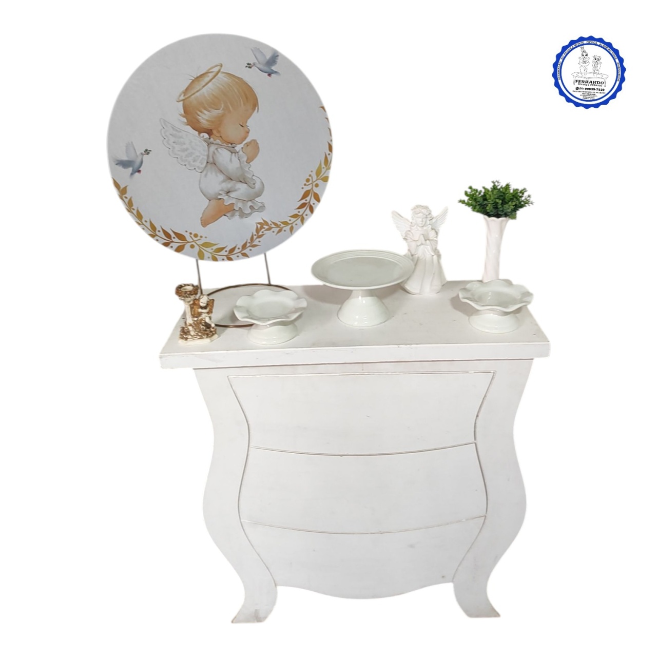Mini Table Anjinho Dourado50X50 - FERNANDO FESTAS E EVENTOS