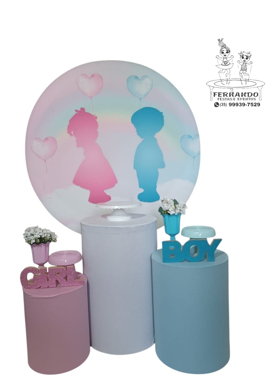 Kit Menino Ou Menina Rosa E Azul 02 Revelação  - FERNANDO FESTAS E EVENTOS
