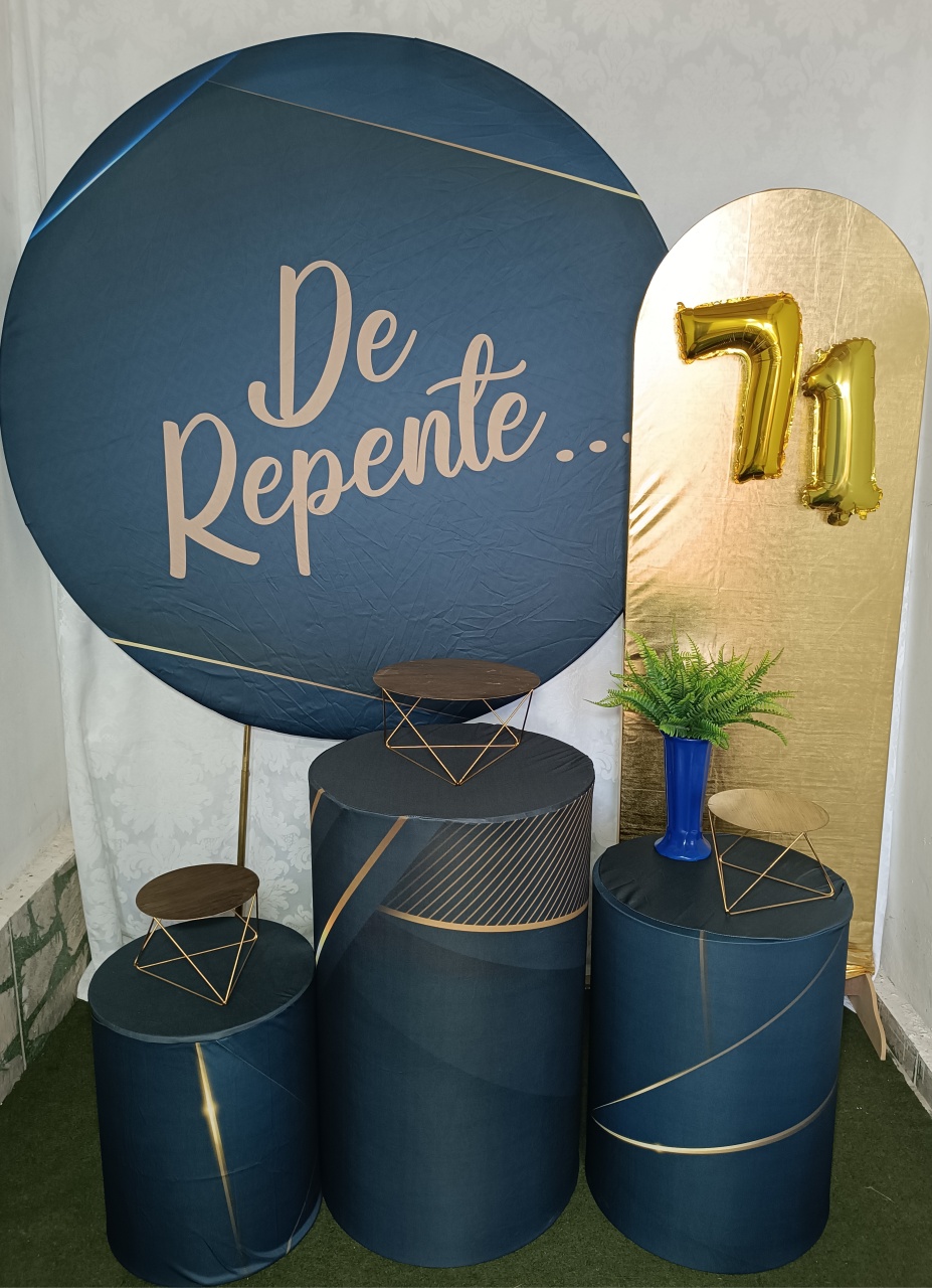 Kit de Repente Dourado Com Painel Retangular Dourado  - FERNANDO FESTAS E EVENTOS