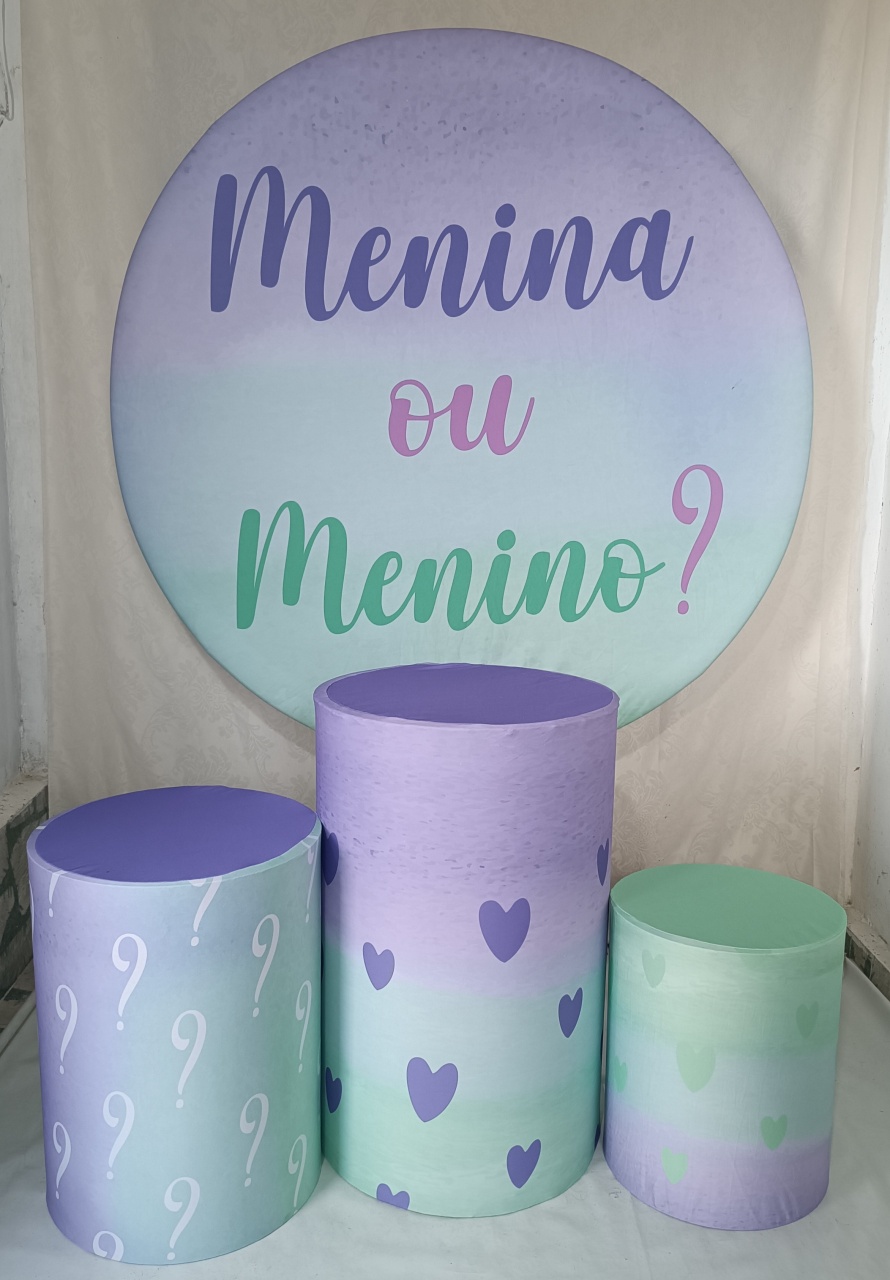 Kit Menina Ou Menino Verde E Lilás (01) Revelação  - FERNANDO FESTAS E EVENTOS