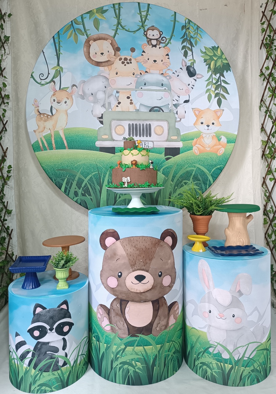 Kit Safari Azul Com Jeep Verde (01) - FERNANDO FESTAS E EVENTOS