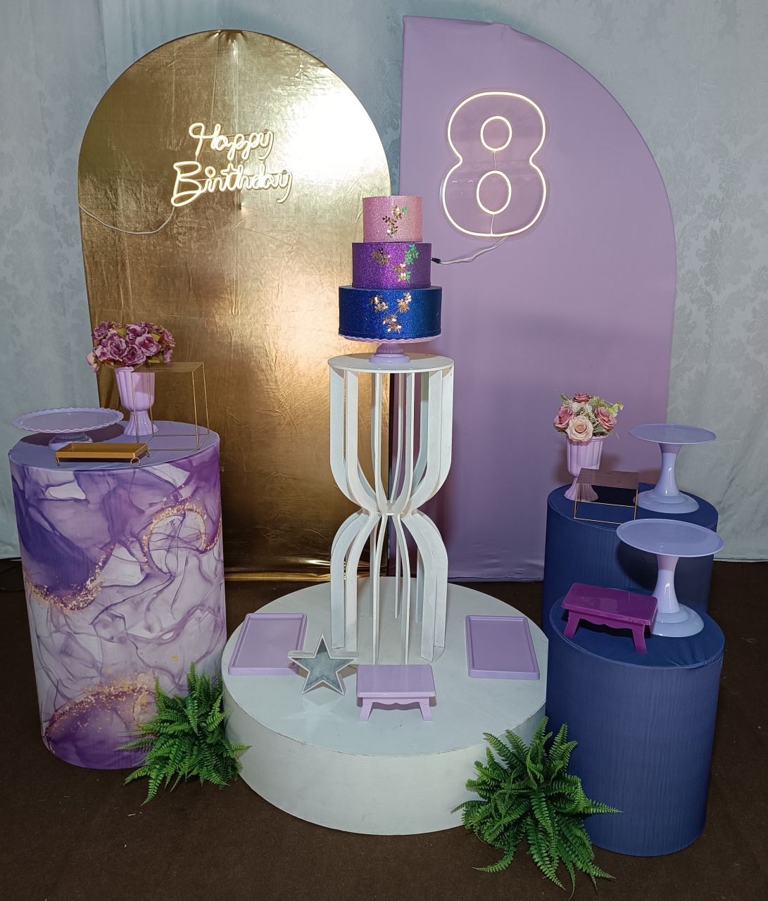 Decoração Luxo Dourado E Roxo (01) - FERNANDO FESTAS E EVENTOS