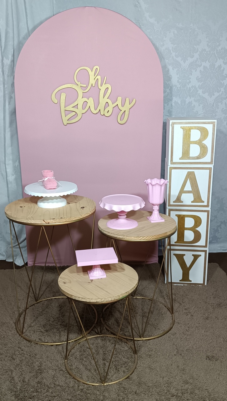 Oh Baby Rosa Painel Romano - FERNANDO FESTAS E EVENTOS