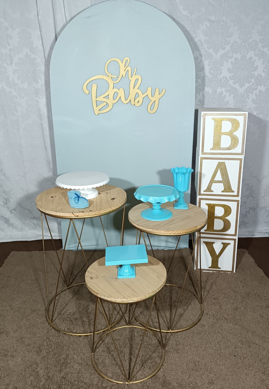Oh Baby Painel Romano Azul - FERNANDO FESTAS E EVENTOS