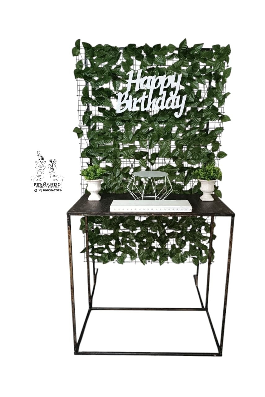 Kit Happy Birthday Branco E Folhagem  - FERNANDO FESTAS E EVENTOS