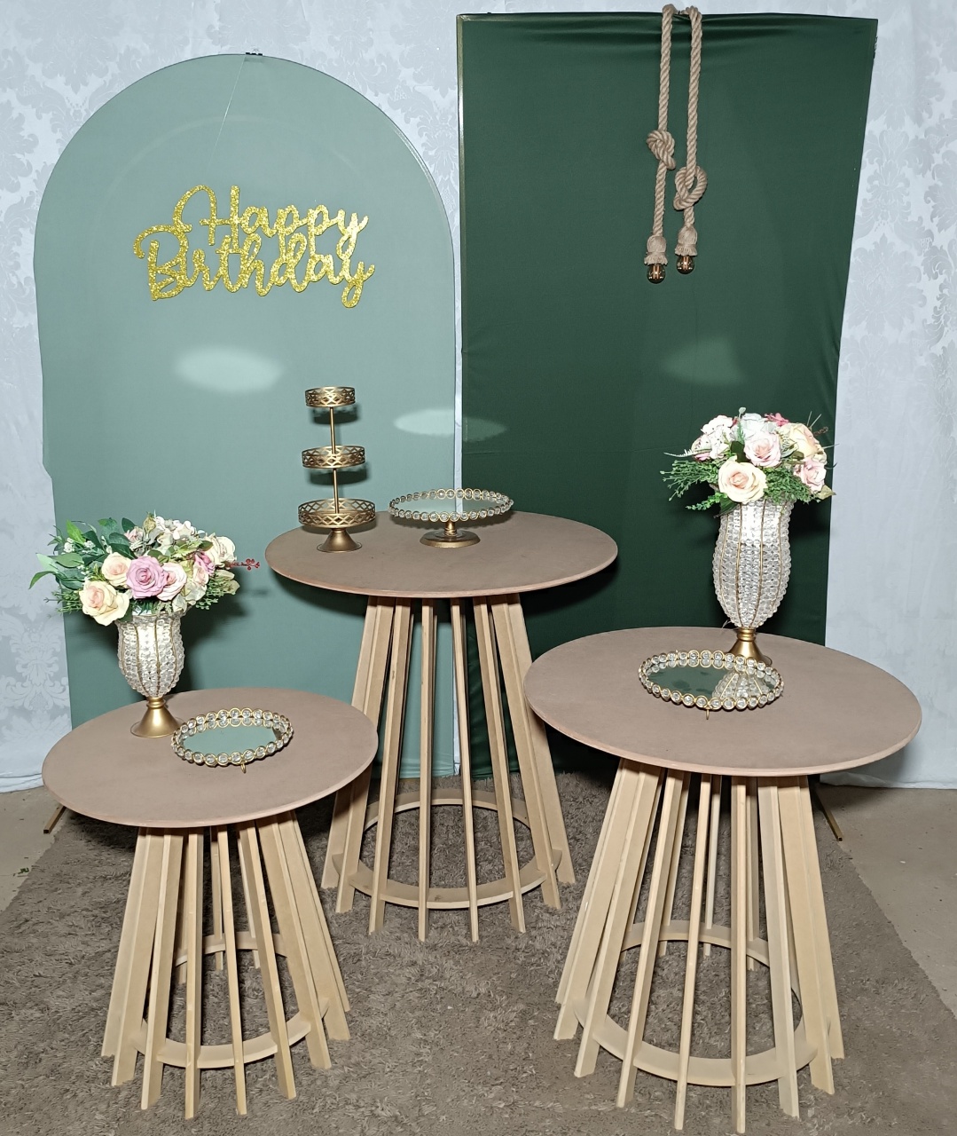Kit Happy Birthday Verde Peças Dourado (20) - FERNANDO FESTAS E EVENTOS
