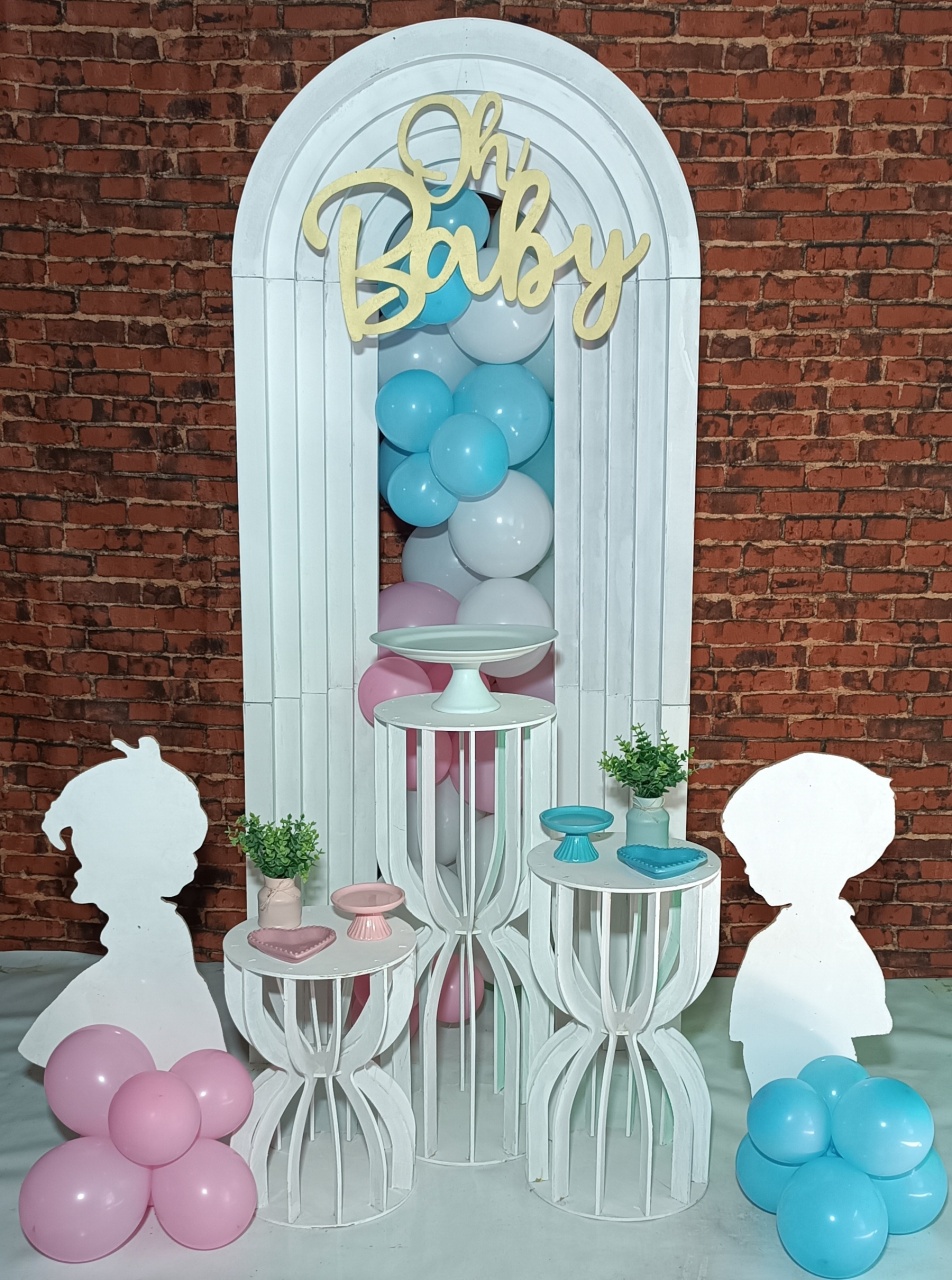Oh Baby Painel 3 D Mesa Ampulheta (01) - FERNANDO FESTAS E EVENTOS
