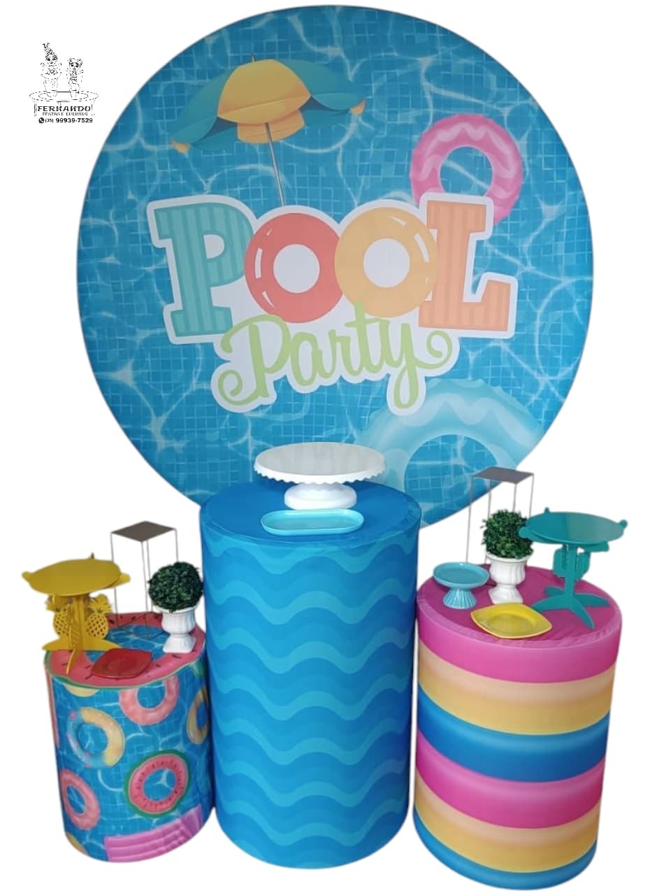 Kit Pool Party Azul 01 - FERNANDO FESTAS E EVENTOS
