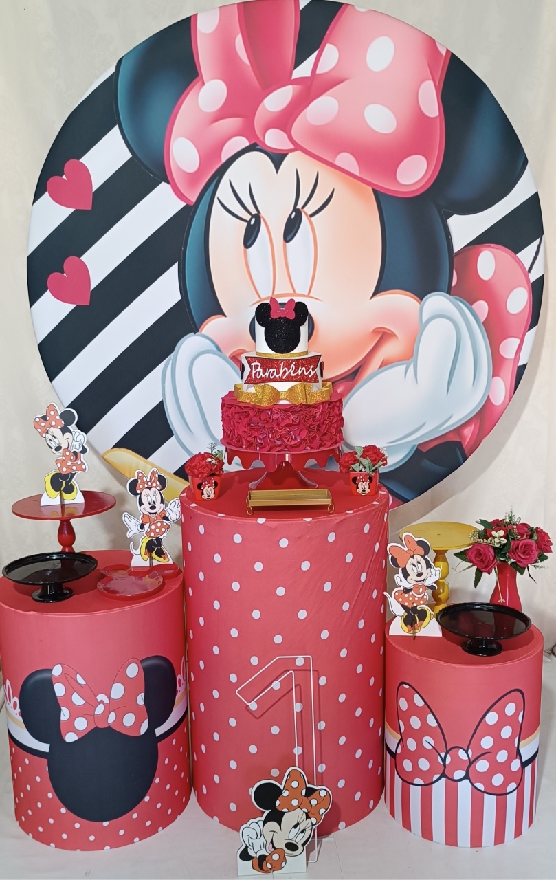 Kit Minnie Vermelho Preto E Branco (03) - FERNANDO FESTAS E EVENTOS