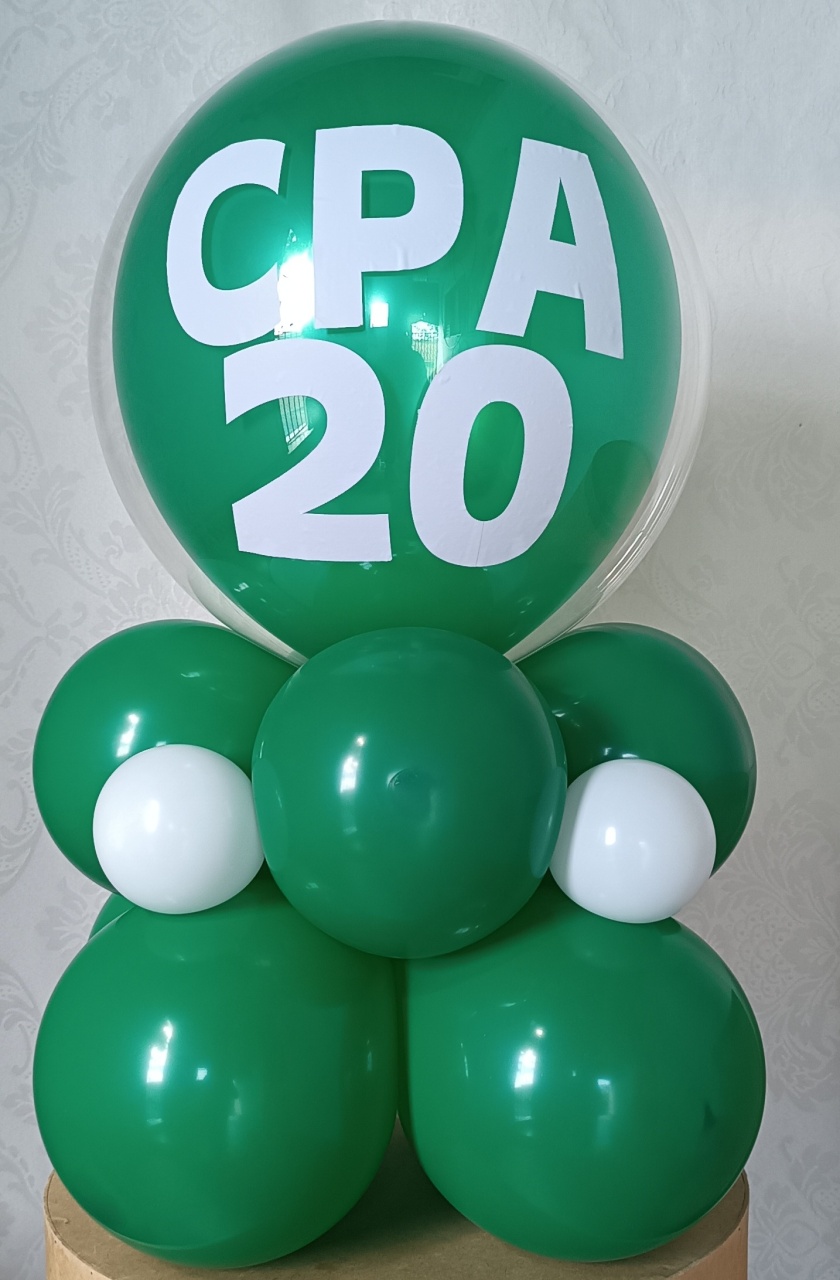 Balão Bubble Verde E Branco  - FERNANDO FESTAS E EVENTOS
