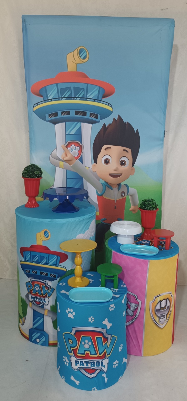 Kit Patrulha Canina Com Painel Retangular - FERNANDO FESTAS E EVENTOS