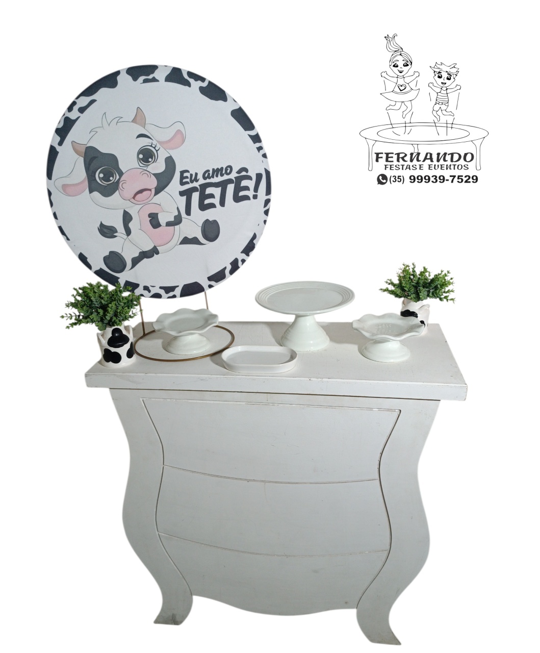 Mini Table Eu Amo Teté 50X50  - FERNANDO FESTAS E EVENTOS