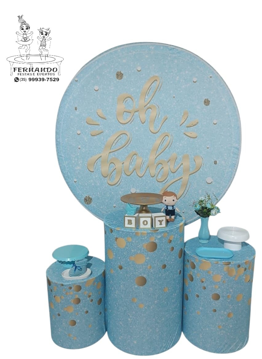 Kit Oh Baby Azul E Dourado (01) - FERNANDO FESTAS E EVENTOS