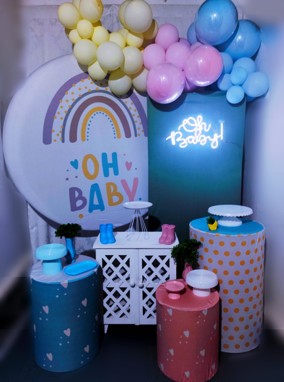 Kit Oh Baby Arco Íris Candy Luz Led  - FERNANDO FESTAS E EVENTOS