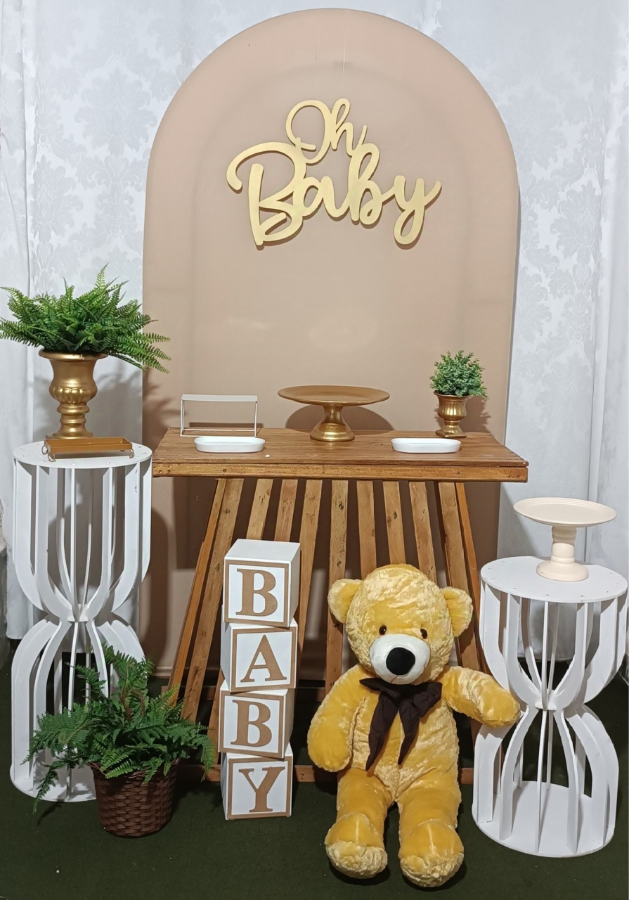 Kit Ouro Painel Beje Oh Baby  - FERNANDO FESTAS E EVENTOS