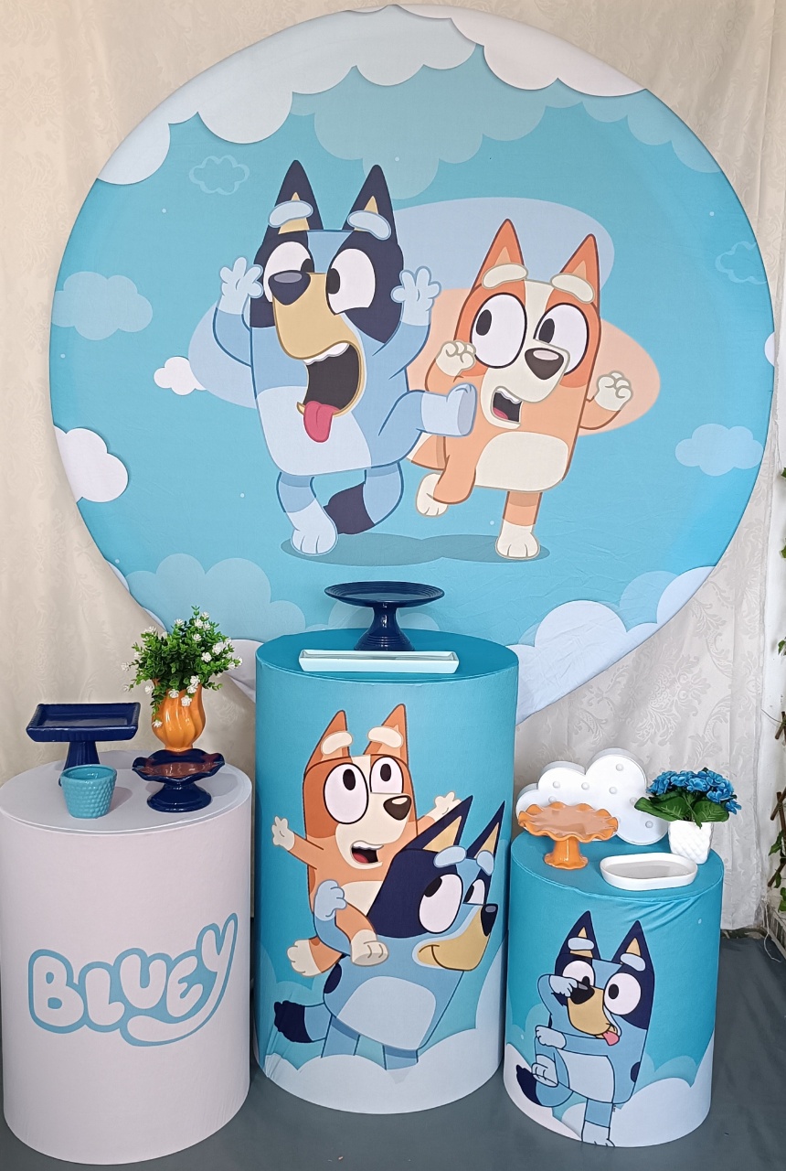 Kit Bluey Azul E Branco  - FERNANDO FESTAS E EVENTOS