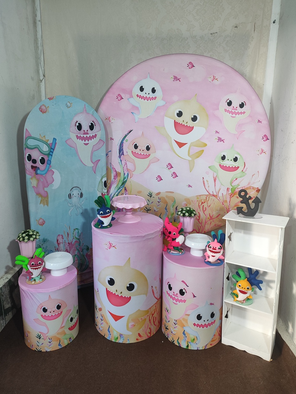 Kit Baby Shark Rosa 02 - FERNANDO FESTAS E EVENTOS
