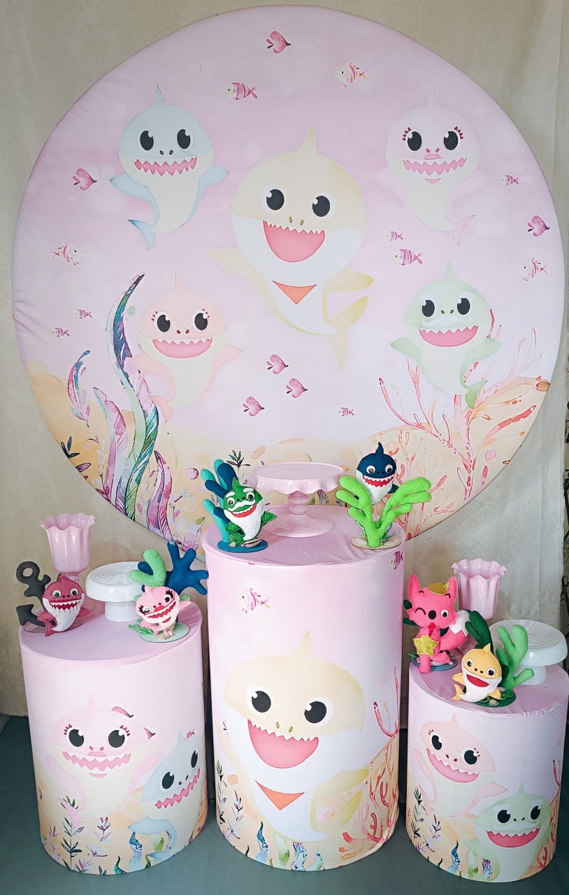 Kit Baby Shark Rosa 01 - FERNANDO FESTAS E EVENTOS