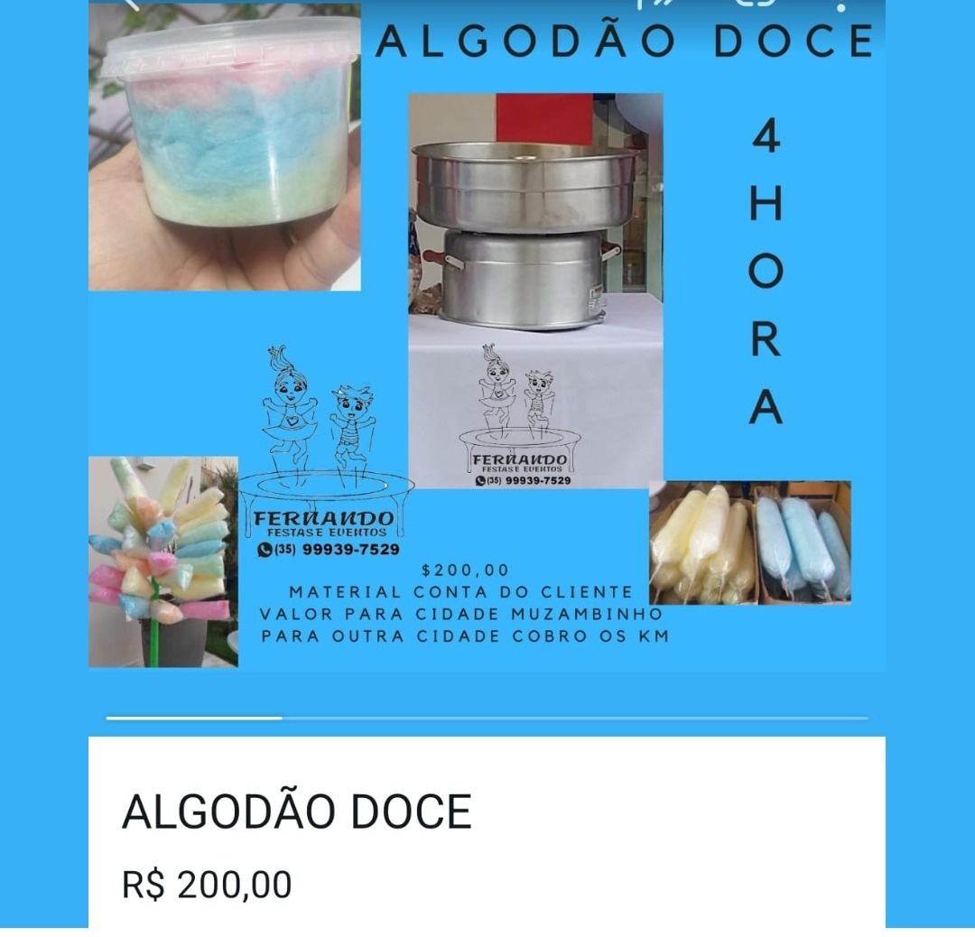 Algodão Doce Na Hora  - FERNANDO FESTAS E EVENTOS