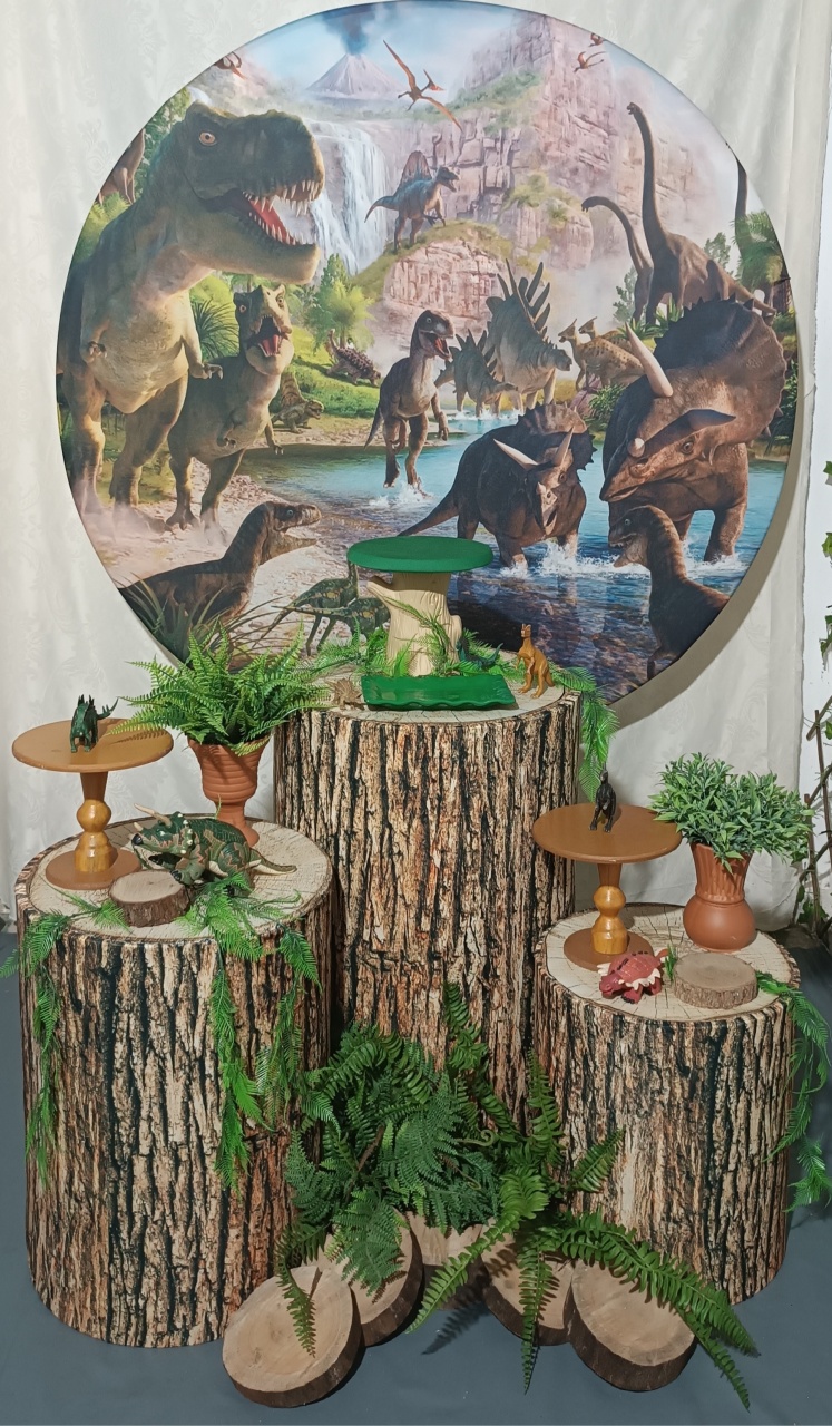 Kit Dinossauro Rex Com Cilindros Tronco 12 - FERNANDO FESTAS E EVENTOS