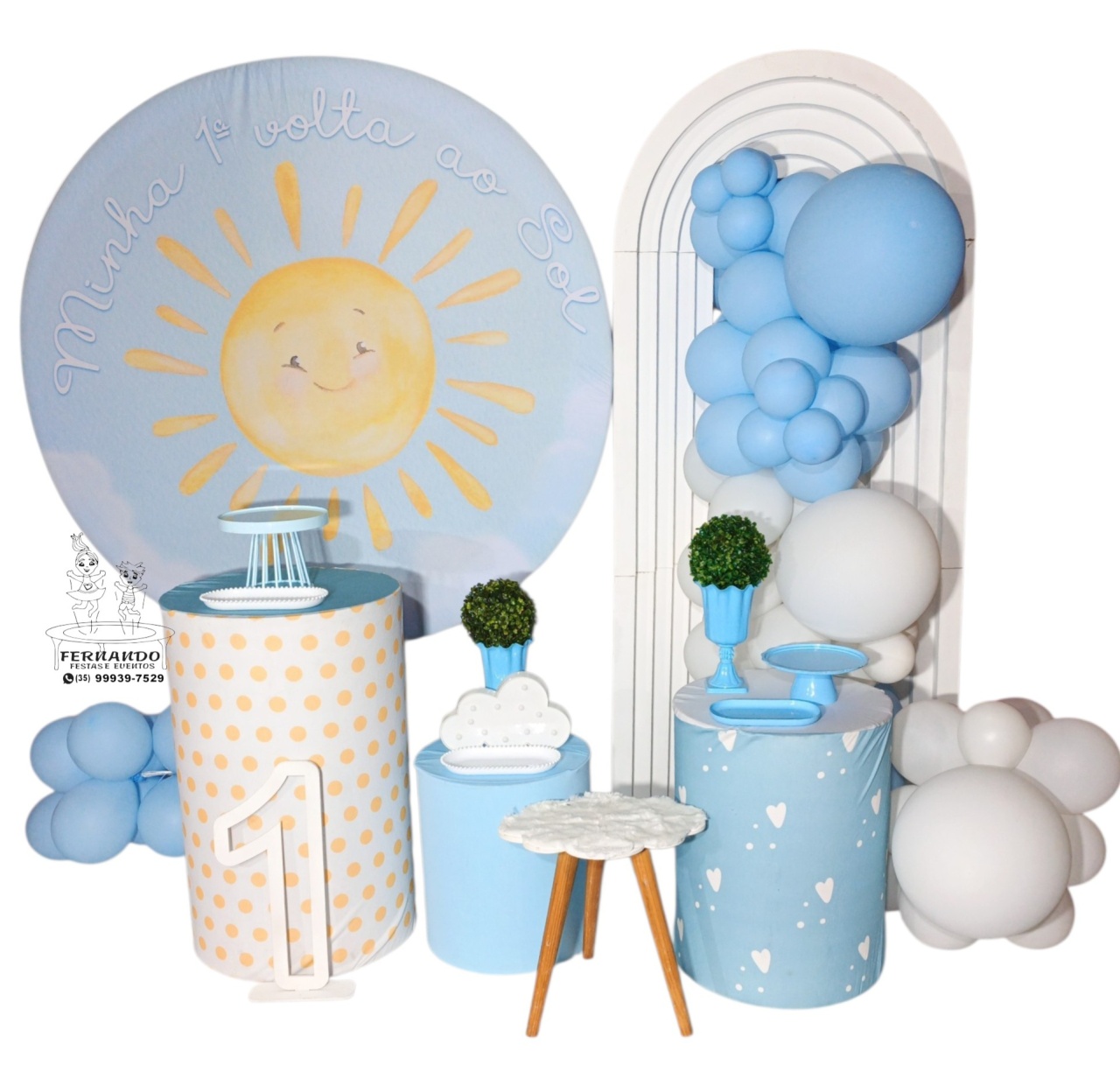 Kit Minha Primeira Volta Ao Sol Azul 04 - FERNANDO FESTAS E EVENTOS