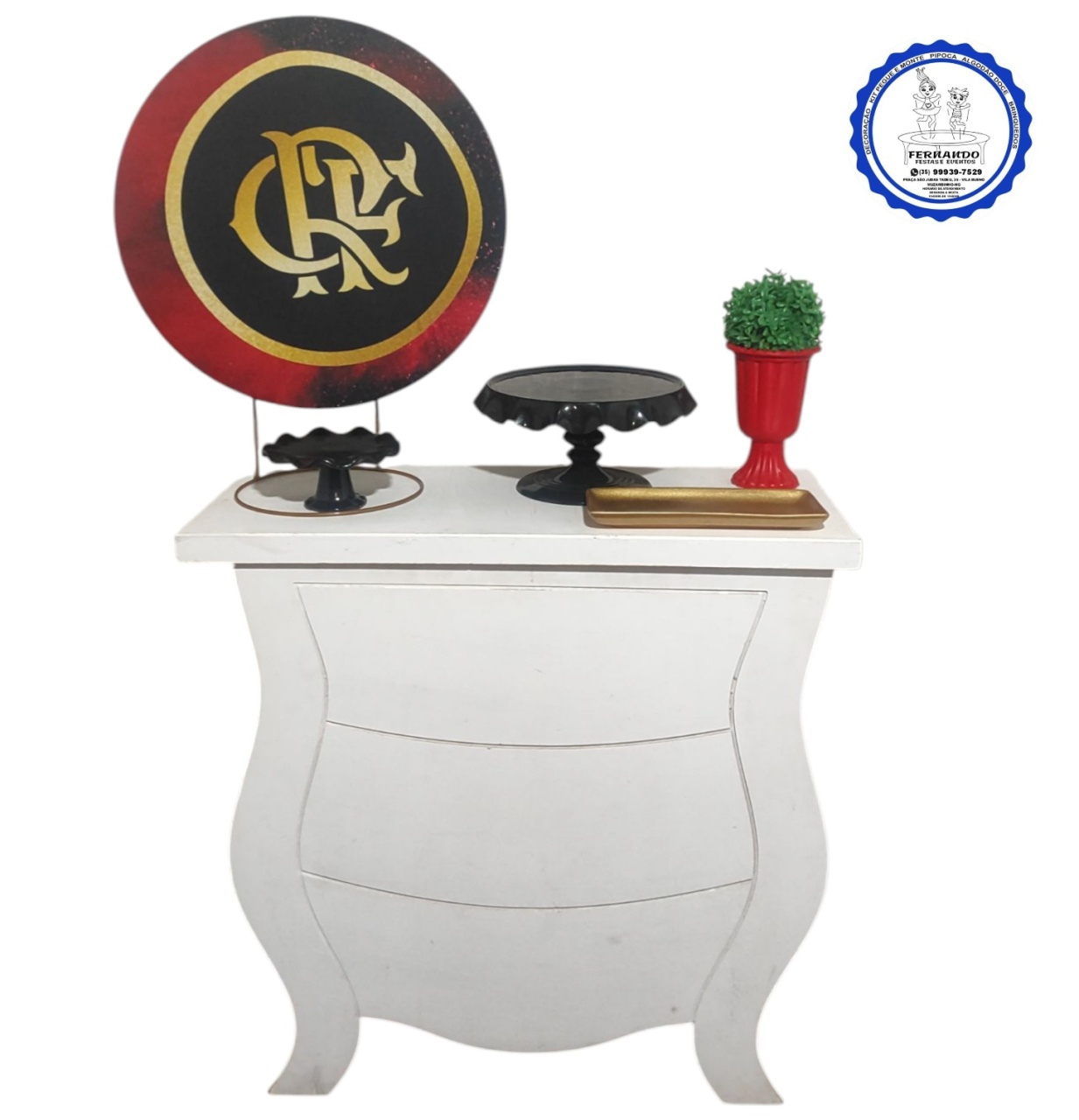 Mini Table Flamengo 50 X 50 - FERNANDO FESTAS E EVENTOS