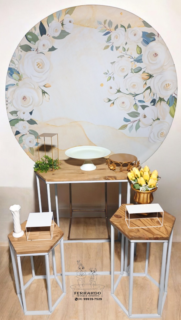 Painel Floral Mármore Amarelo 01 - FERNANDO FESTAS E EVENTOS