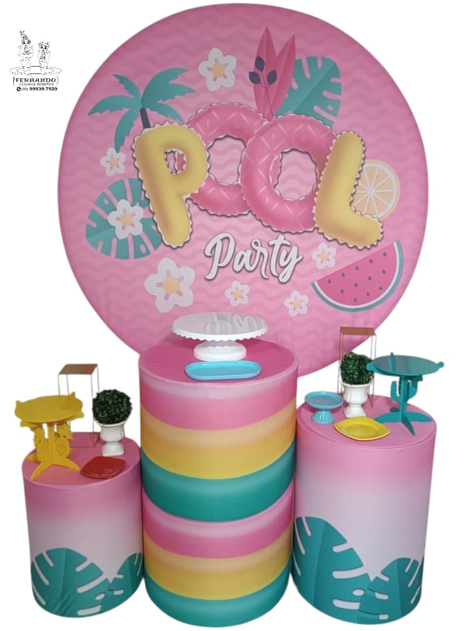 Kit Pool Party Rosa 01 - FERNANDO FESTAS E EVENTOS
