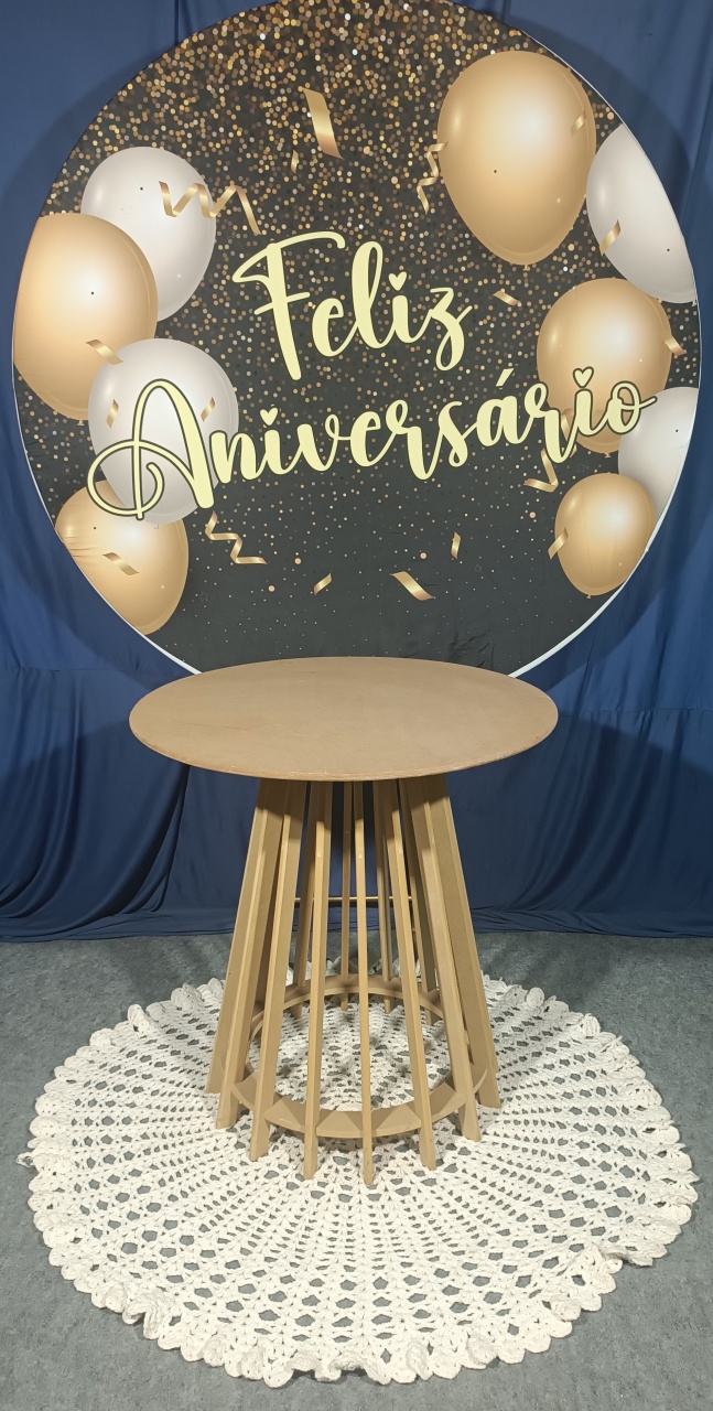 Feliz Aniversário Dourado E Prata Fundo Preto (06) - FERNANDO FESTAS E EVENTOS