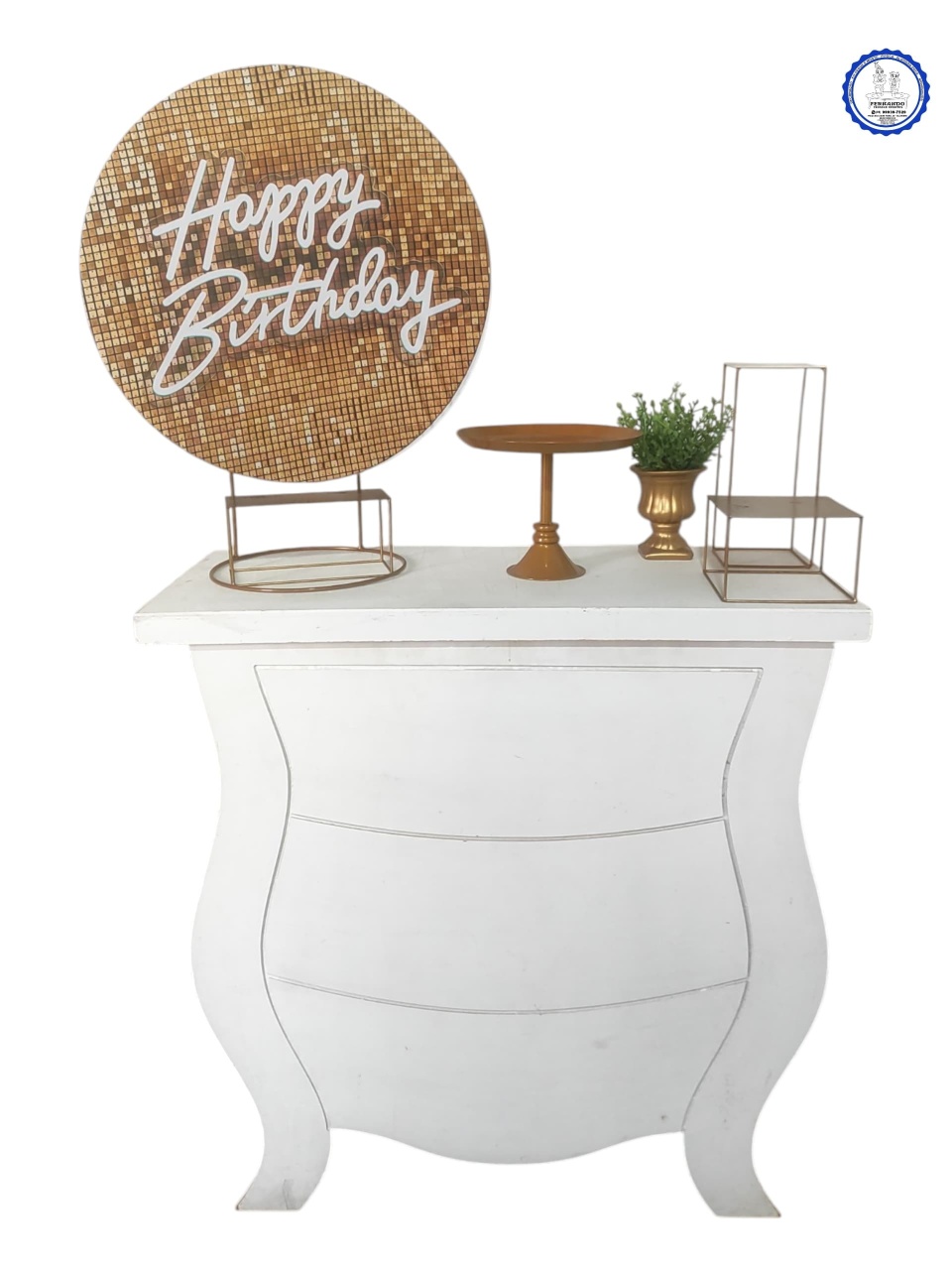 Mini Table Dourado 50 X 50 - FERNANDO FESTAS E EVENTOS