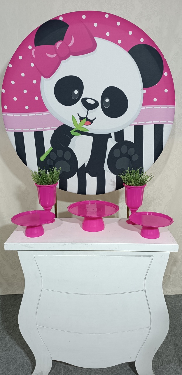 Mini Table Pandá Pink Um Metro  - FERNANDO FESTAS E EVENTOS
