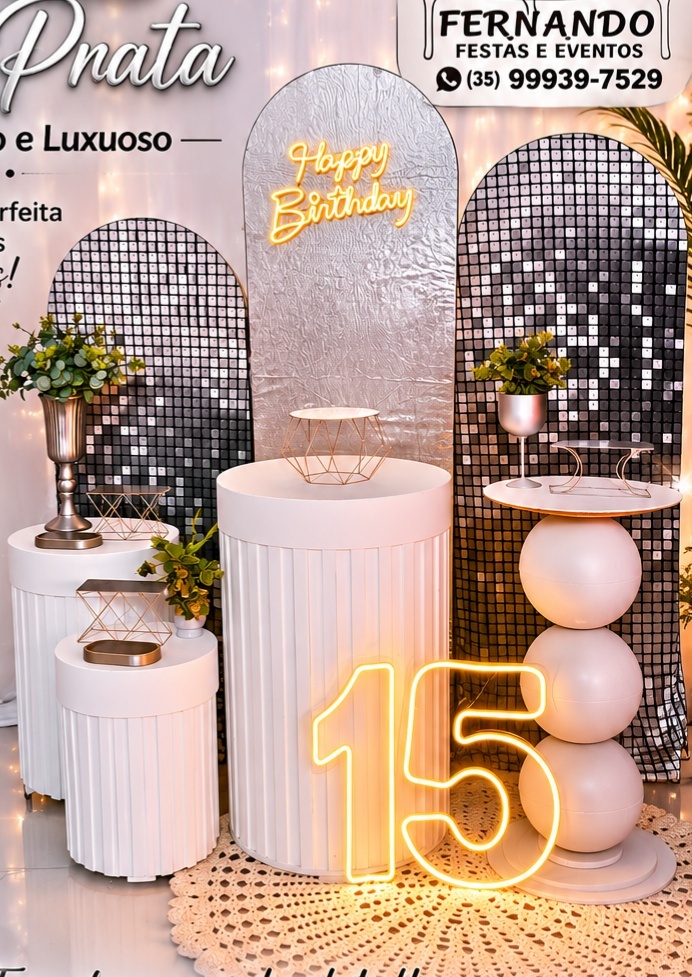 Kit Prata 3 Painéis - FERNANDO FESTAS E EVENTOS