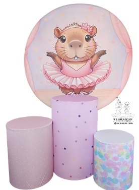 Kit Capivara Bailarina Rosa 01 - FERNANDO FESTAS E EVENTOS
