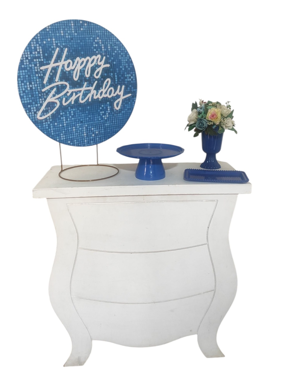  Mini Table ( Happy Birthday ) Azul  - FERNANDO FESTAS E EVENTOS