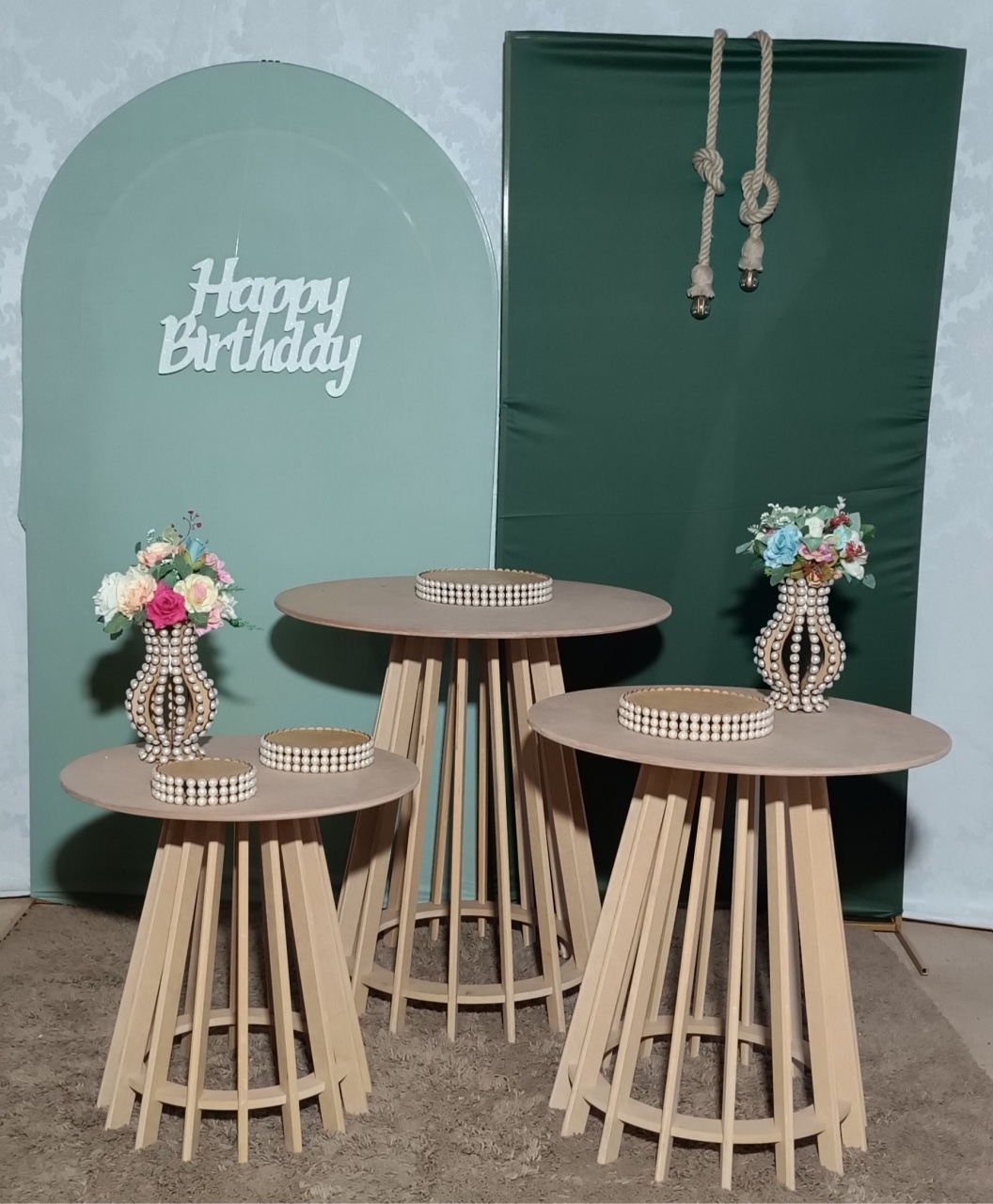 Kit Happy Birthday Verde Claro E Verde Escuro - FERNANDO FESTAS E EVENTOS
