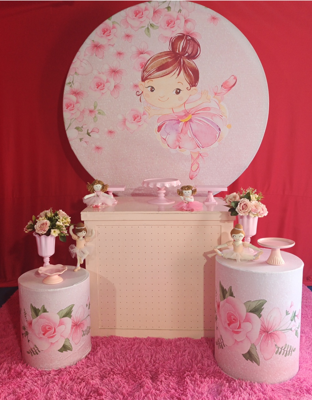 Kit Bailarina Mesa Rosa (01) - FERNANDO FESTAS E EVENTOS