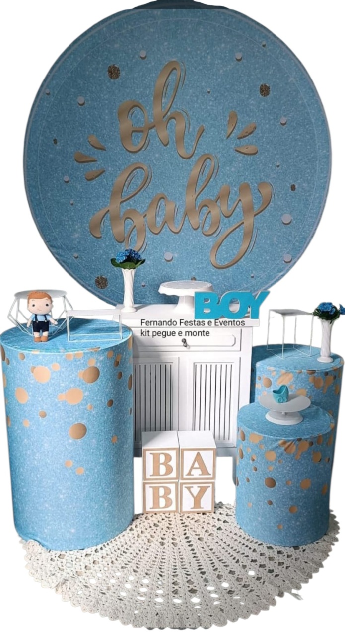 Oh Baby Azul E Dourado 02 - FERNANDO FESTAS E EVENTOS