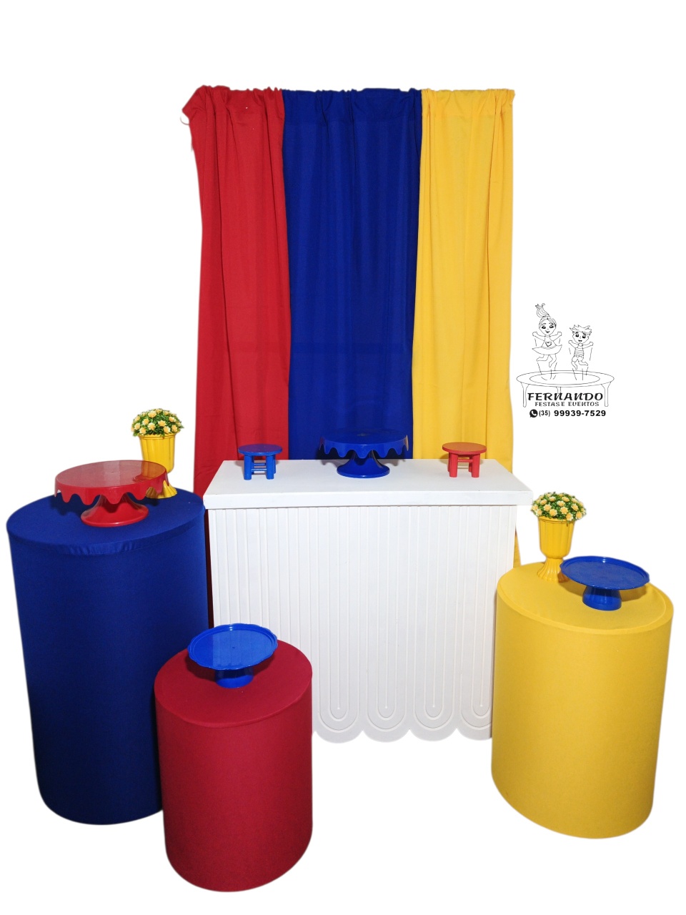 Kit Amarela, Azul E Vermelho 04 - FERNANDO FESTAS E EVENTOS