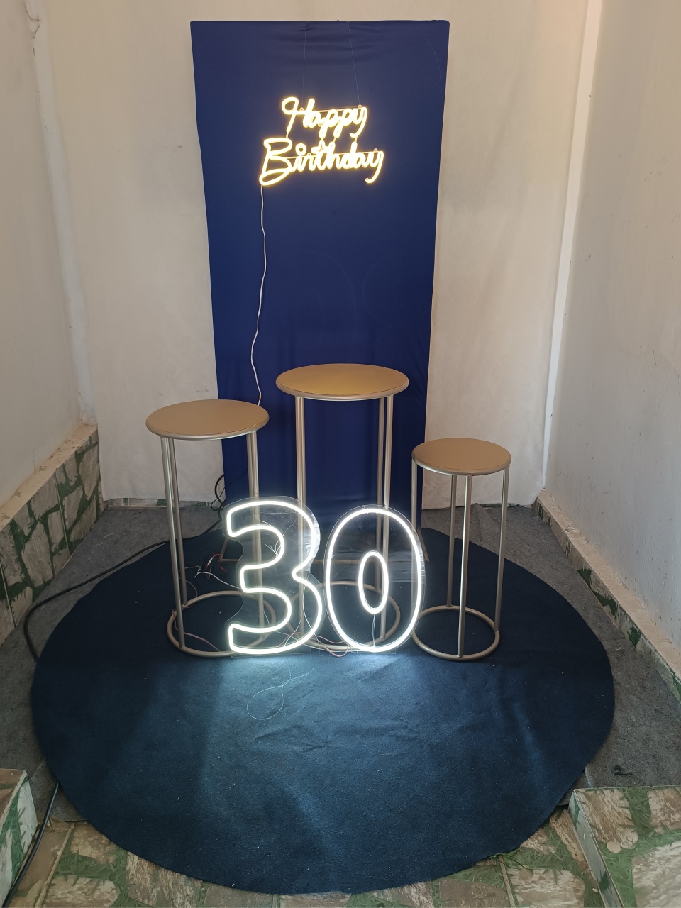Kit Happy Birthday Azul E Prata  - FERNANDO FESTAS E EVENTOS