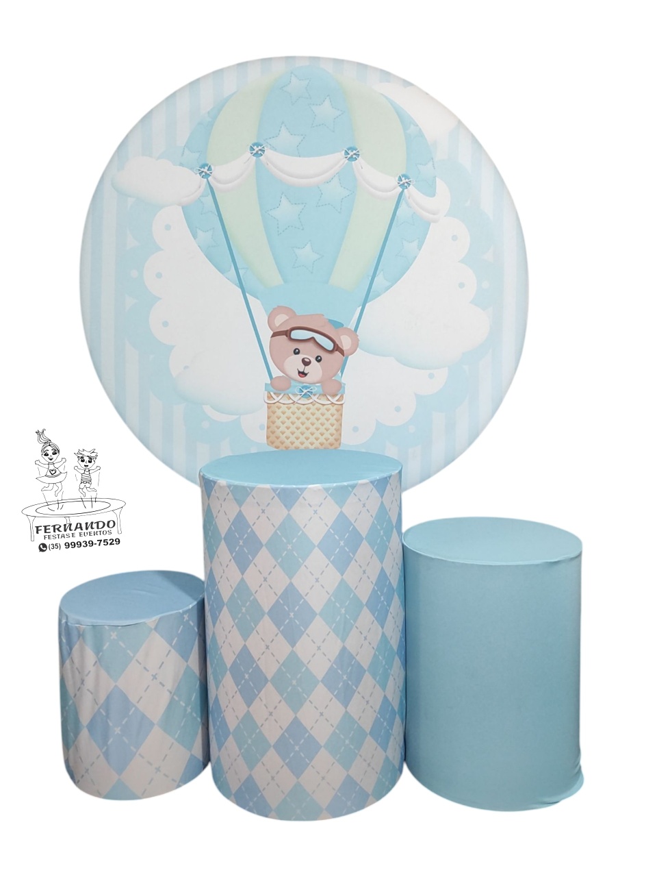 Kit Ursinho Azul Baloeiro 01 - FERNANDO FESTAS E EVENTOS